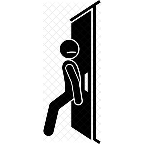 Man hiding behind door Icon - Download in Glyph Style