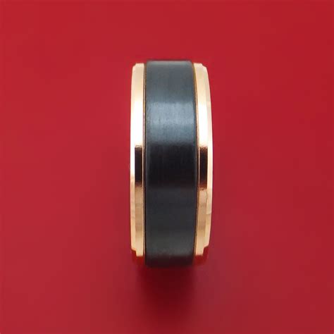 14K Rose Gold and Black Titanium Ring – Stonebrook Jewelry