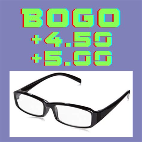 High Power Reading Glasses in Black Plastic