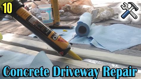 Concrete Driveway Repair - 10 - Joint Caulking - YouTube