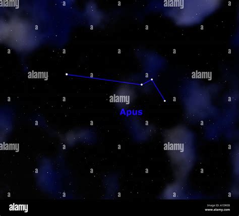 Apus Constellation Showing Name And Sign Stock Photo - Alamy