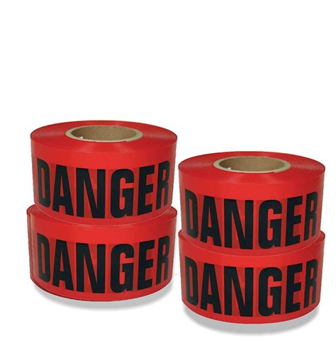 🛑 Buy Bright Red Danger Tape 3" x 1000' /w Bold Black Text