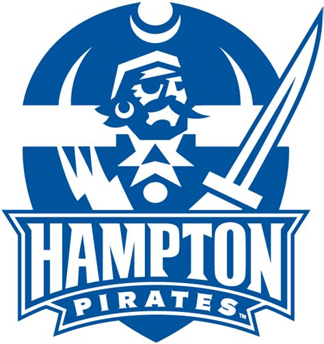 Hampton Pirates Primary Logo (2007) - Pirate head and torso with script and sword | University ...