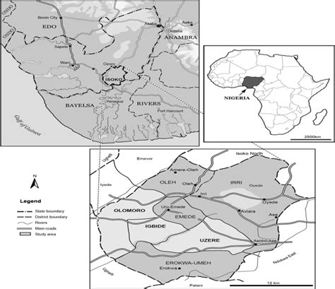 Map of the study areas in the Delta state, Nigeria | Download ...