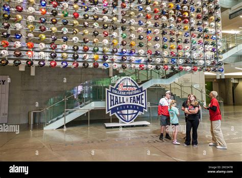 Atlanta Georgia,College Football Hall of Fame,helmet collection exhibit,inside interior indoors ...