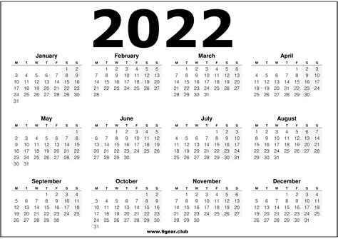 Blank calendar 2022 printable - ksekeep