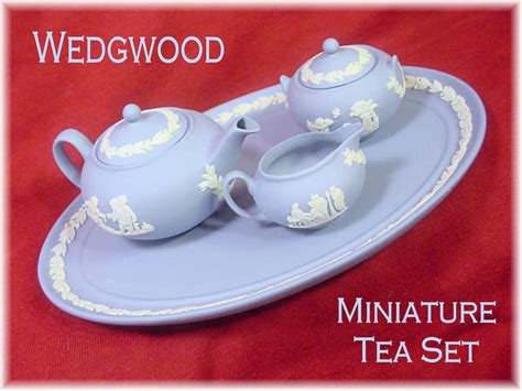 Wedgwood Miniature Tea Set Blue Jasperware 6 Piece Oval - Etsy