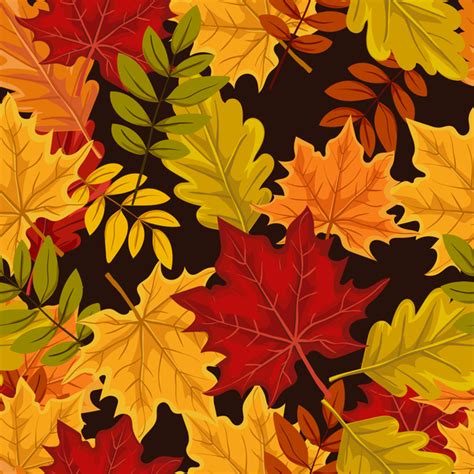 Seamless leaves autumn pattern vector free download