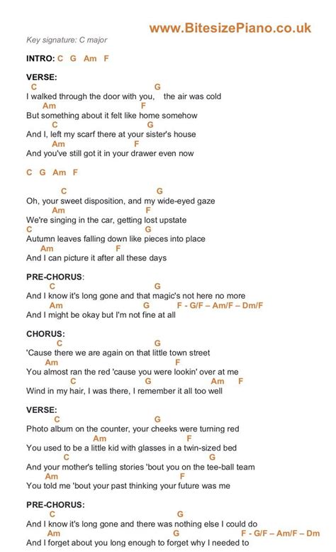 All Too Well - Taylor Swift Piano Chords Lyrics | Guitar chords and lyrics, Ukulele chords songs ...