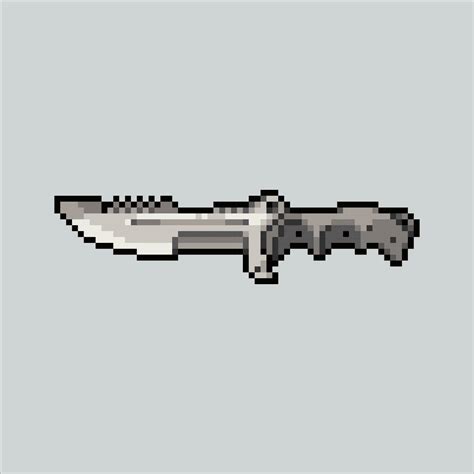 Pixel art Combat Knife. Pixelated Knife. Combat Knife Weapon icons background pixelated for the ...