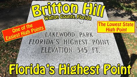 Britton Hill - Florida's Highest Point - YouTube