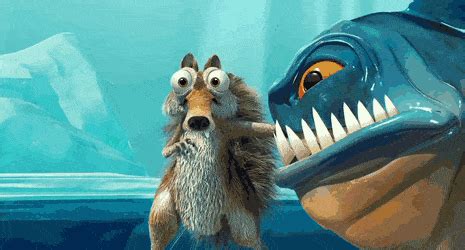 scrat fights some piranhas by 5Legacy on DeviantArt