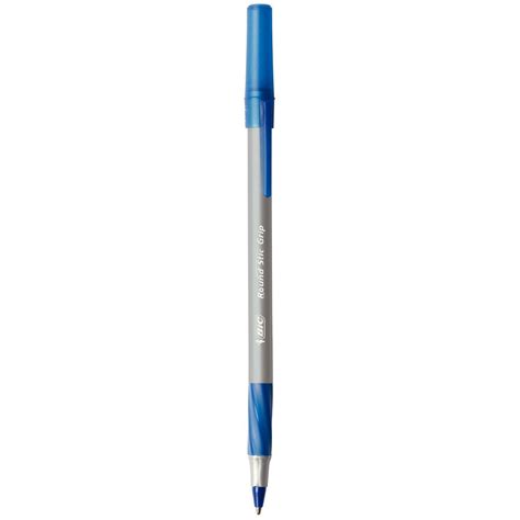 BIC Round Stic Comfort Grip Ballpoint Pens Blue 10 Pack | Officeworks