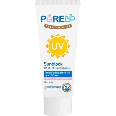Jual Pure BB Baby SUNBLOCK SPF25 100gr / 50gr Sun UV Protection Aman untuk Bayi - Sun Block Krim ...