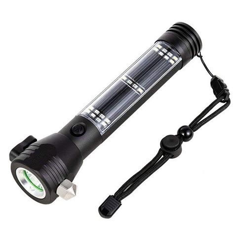 Solar Powered Flashlights Multifunctional Rechargeable LED Torch ...