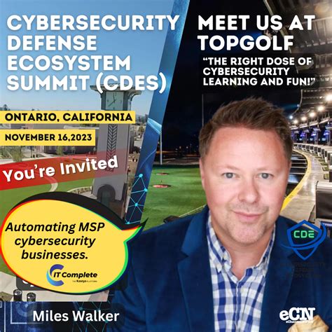 Come Meet ITComplete-Kaseya at Cybersecurity Defense Ecosystem on November 16th 2023 - E ...