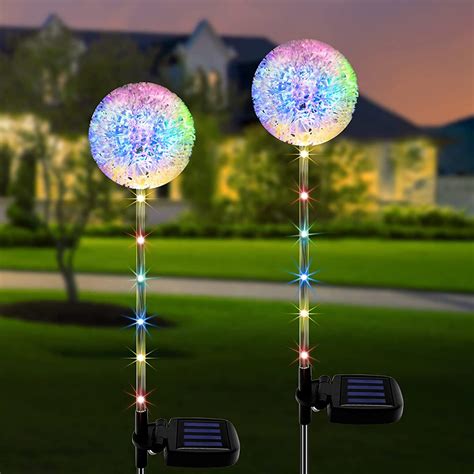 KOOPER Solar Garden Lights Outdoor, Kooper 4pack Solar Garden Dandelion ...