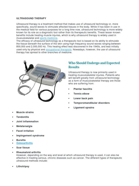 Ultrasound Therapy | PDF | Ultrasound | Health Care