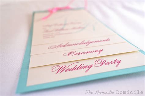 DIY Wedding Revisited: Program Templates |The Domestic Domicile