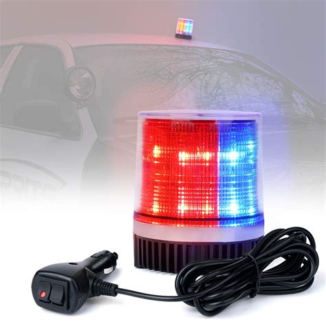 Buy Xprite Red & Blue LED Rooftop Beacon Strobe Light Magnetic Base, Safety Warning Flashing ...