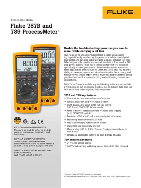 Fluke 787B Specifications