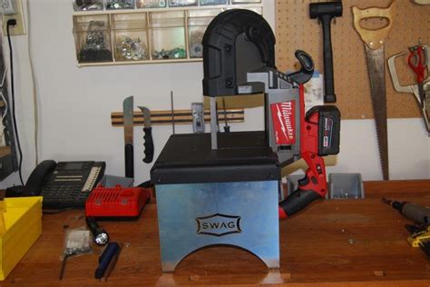 Milwaukee Fuel Cordless Band saw with Swag Cutting Table [800x535 ...