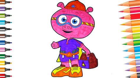 Alpha Pig Super Why Speed Coloring Pages for Kids - YouTube