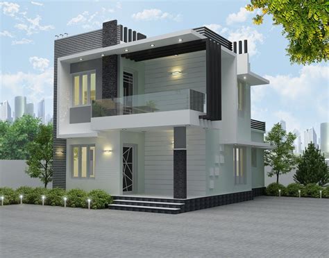 Exterior Modern Duplex House Front Elevation Designs