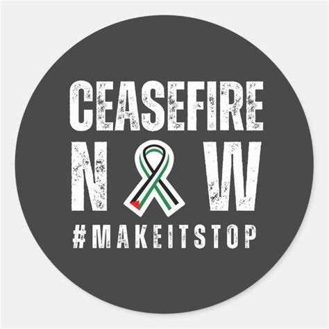 CEASEFIRE NOW CLASSIC ROUND STICKER | Zazzle in 2024 | Wall quotes decals, Wall quotes, Gaming ...