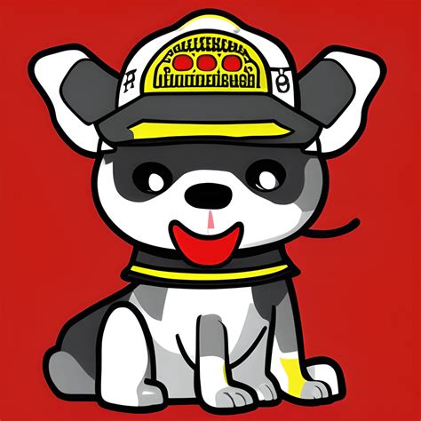 Cute Firefighter Dog Cartoon Graphic · Creative Fabrica