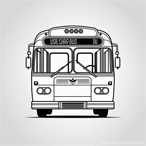 Slanted Bus Front View - Simple Drawing | Stable Diffusion Online