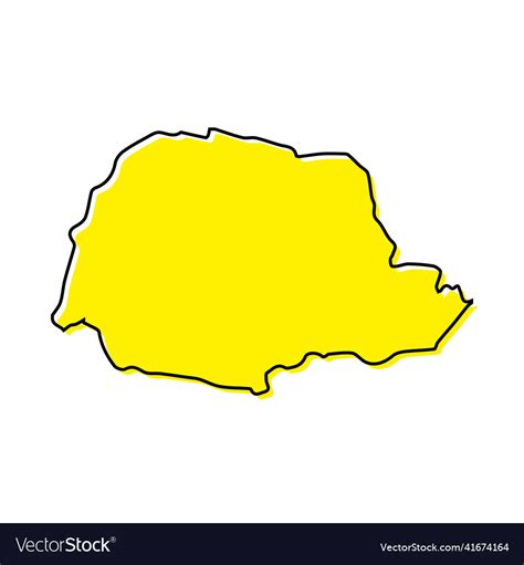 Simple outline map of parana is a state brazil Vector Image