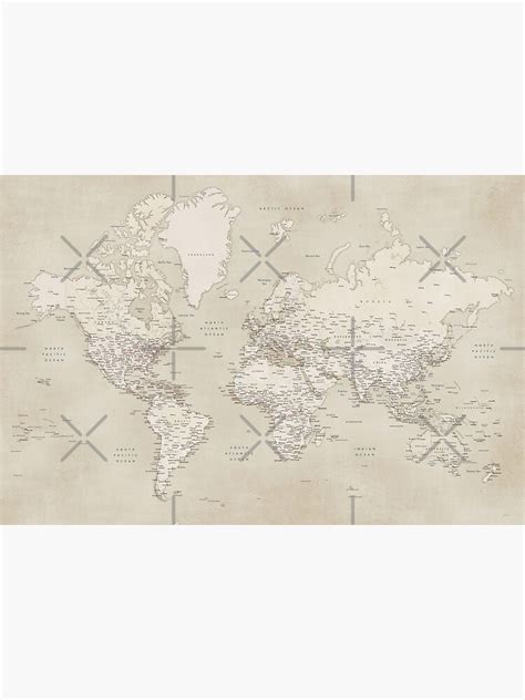 "Sepia vintage world map with cities" Poster by blursbyai | Redbubble