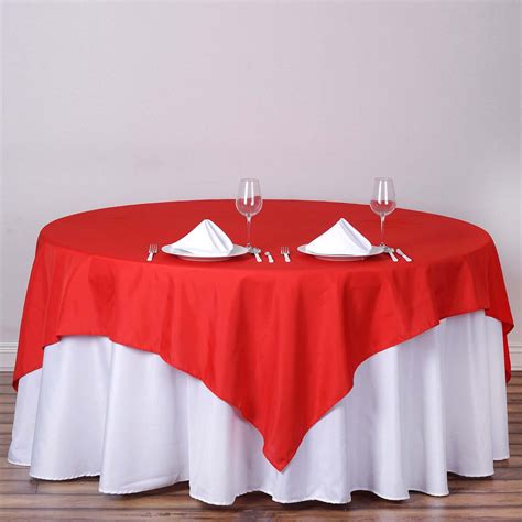 70" Red Premium Square Polyester Tablecloth | Tablecloths Factory – tableclothsfactory.com