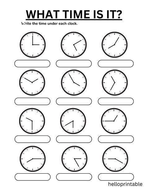 Telling Time Practice Sheets Homeschool Den - vrogue.co