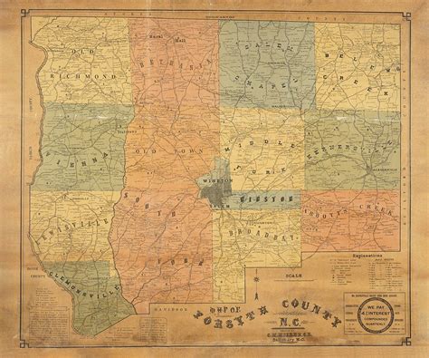 1907 Map of Forsyth County North Carolina - Etsy