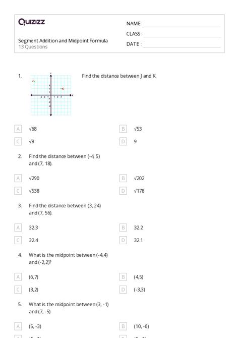 50+ midpoint formula worksheets on Quizizz | Free & Printable