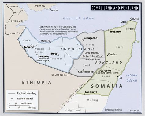 Large detailed map of Somalia Somaliland and Puntland - 2012 | Somalia ...