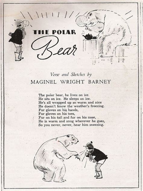 "The Polar Bear" vintage child's poem | Kids poems, Polar bear, Winter ...