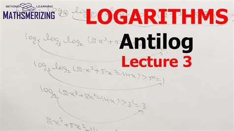 Antilogarithm: Introduction and solved examples Lecture 3 - YouTube