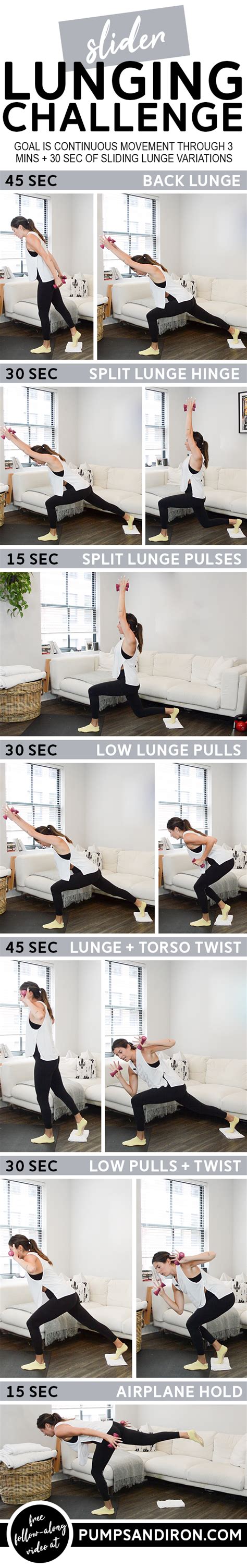 Slider Lunge Challenge (Quick Finisher)