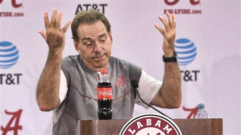 Nick Saban banters with reporters following practice Wednesday - YouTube