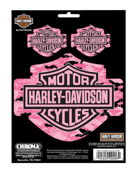 Harley-Davidson® Pink Camo B&S Stick-Onz 6 x 8 in Decal 3pc Decals ...