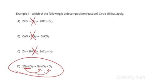 How to Identify a Decomposition Reaction | Chemistry | Study.com