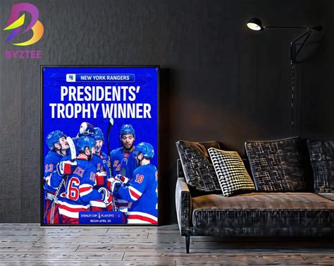 New York Rangers Presidents Trophy Winner Stanley Cup Playoffs 2024 NHL ...