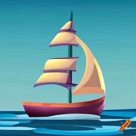 Illustration of a cute cartoon sailboat on Craiyon