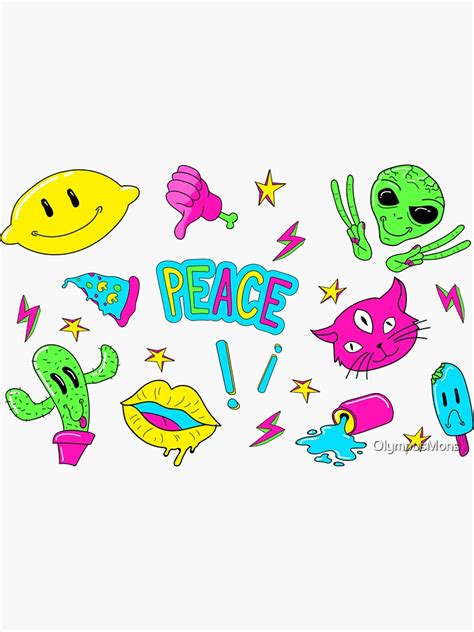 "Sci-fi Hippie Alien Peace Sign" Sticker by OlympusMons | Redbubble