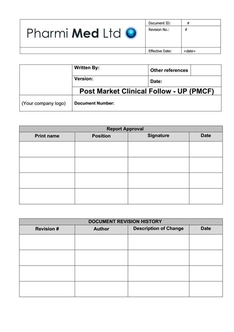 Post Market Clinical Follow-Up (PMCF) Template by Pharmi Med Ltd - Issuu