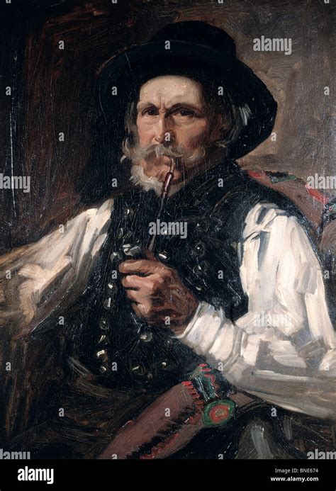 The Pipe Smoker by unknown Swiss artist, oil on wood, 19th century, USA ...