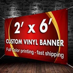 2x6' Custom Banners Vinyl Banner printing 13oz full | Etsy